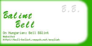 balint bell business card